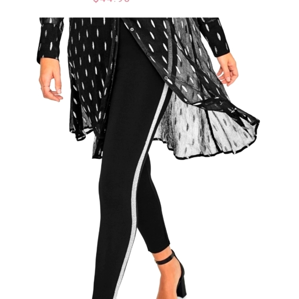 Black velvet glitter leggings